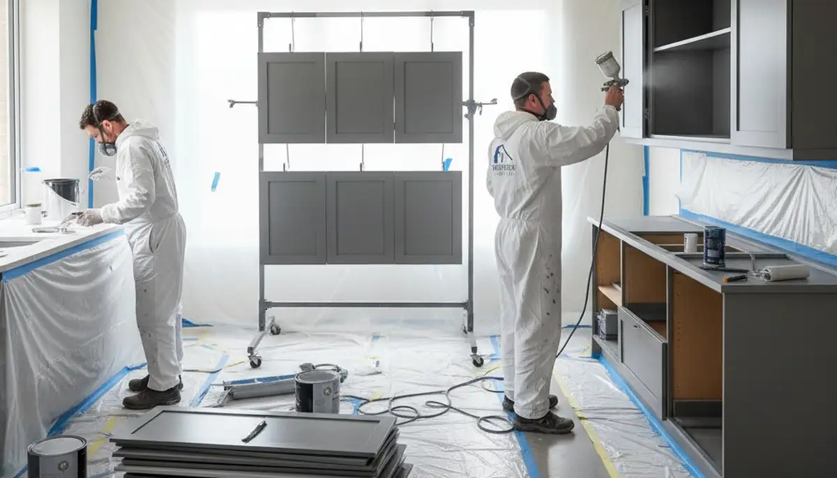 Cabinet painting service in Baltimore, MD for durable, polished kitchen cabinet refinishing