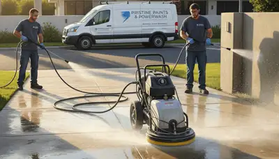 Baltimore, MD concrete pressure cleaning for driveways, patios, and walkways with stain removal