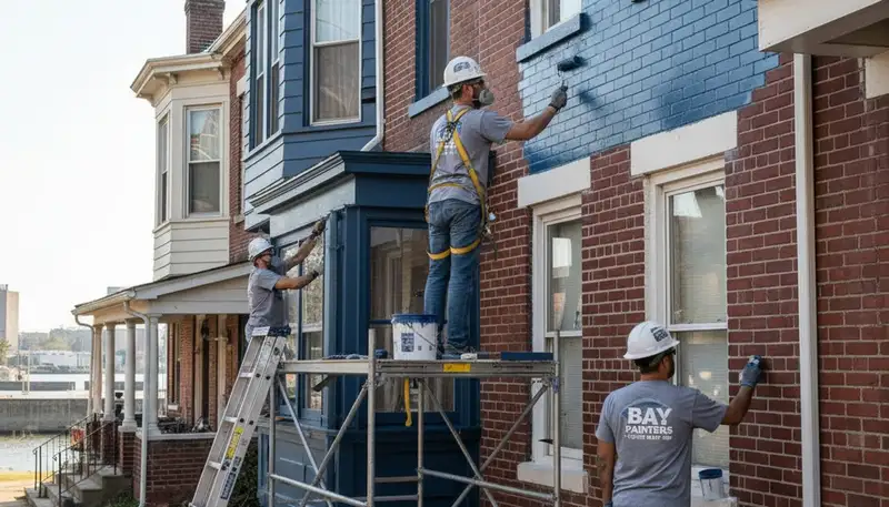 Baltimore, MD painter applying fresh interior paint for a home improvement project