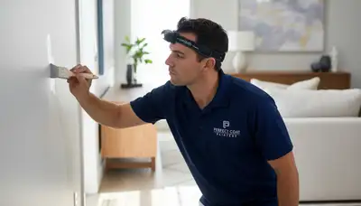 Baltimore, MD painters repairing scuffs and faded paint on a home exterior