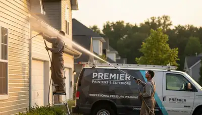 Vinyl siding pressure cleaning in Baltimore, MD to remove algae, grime, and salt buildup
