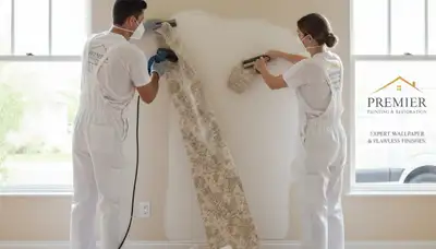 Baltimore, MD wallpaper removal by Baltimore Paint Pros for clean, damage-free wall prep