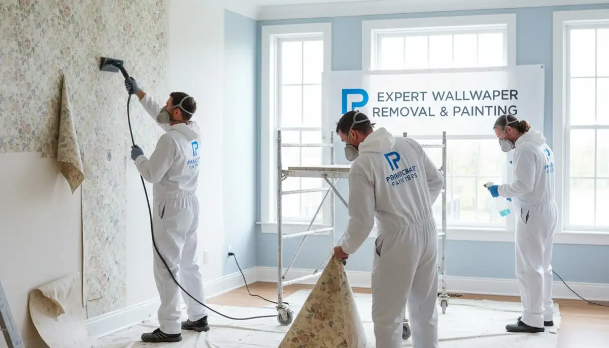 Baltimore, MD wallpaper removal service for smooth, paint-ready walls by Baltimore Paint Pros